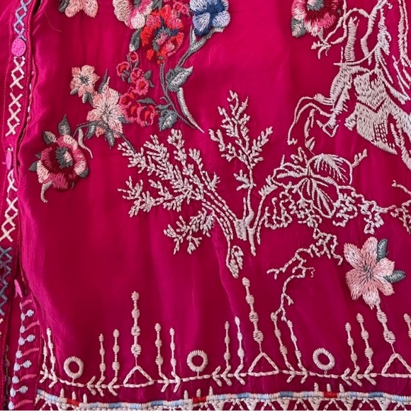 Johnny Was Elias Embroidered Blouse in Rose Violet - Picture 8 of 10
